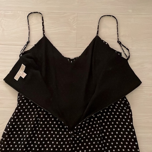 MICHAEL Michael Kors Black w/ Cream Polka Dot “Georgette” Jumpsuit - Picture 15 of 16